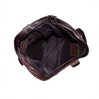 Sac à dos en cuir véritable pratique Moroccan Soul, modèle 062, avec motif lettres MA, idéal pour les voyages