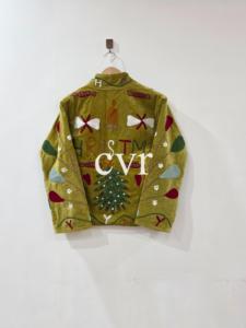 Hand Embroidered <b>Christmas</b> Velvet Bomber <b>Jacket</b> Adult Full Sleeve Zipper Closure Stand Collar Regular Length - Product Image 3