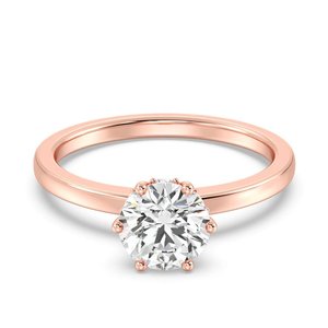 Anillo Solitario Redondo de 1 Quilate con Halo Oculto - Product Image 5