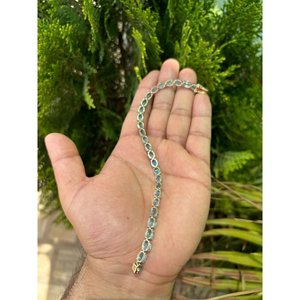 Pulsera de tenis de oro de 14k con topacio azul, accesorio de joyería de moda - Product Image 5
