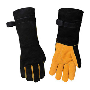 Gants de soudage en cuir de vachette renforcé Gants de construction ignifuges résistants à l'abrasion résistants à l'abrasion - Product Image 1