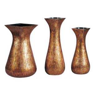 Ensemble de 2 jardinières en métal avec BASE en bois VASE de fleurs en métal doré décoration à utiliser comme décoration de maison et de mariage - Product Image 2