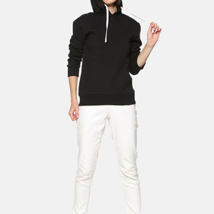 Sweat à capuche en molleton de coton de haute qualité pour femme, avec logo personnalisé imprimé numériquement sur le devant, respirant, anti-boulochage, à capuche longue, décontracté - Product Image 5
