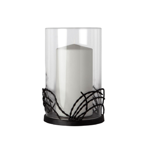 Portavelas de Metal y vidrio, lámpara Hurry Cane para decoración del hogar, Base de Metal con soporte de vela acrílico, acabado en Color negro - Product Image 3
