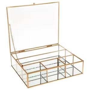 Boîte à bijoux en verre rectangulaire, anti-poussière, écologique, multifonctionnelle, organisateur de bureau à domicile, boîte de rangement pour bijoux - Product Image 3