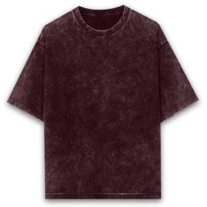 T-shirt lavé à l'acide pour hommes de couleur unie respirant taux de gros conception personnalisée t-shirt à col rond à épaules tombantes vêtements de plein air - Product Image 1