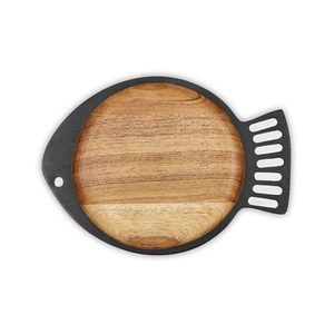 Plato de servicio de madera hecho a mano de fabricación OEM perfecto para hogares modernos que buscan utensilios de cocina funcionales y decorativos - Product Image 3