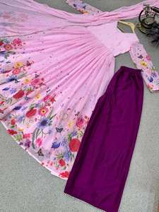 ชุด Georgette Dupatta ครบชุดพร้อมกางเกงพร้อมสวม ชุดปาร์ตี้เย็บเต็มชุดเดรสสีสวยงาม - Product Image 3