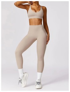 Quick Dry Stretch Long Sleeve Jacket Yoga Set <b>Butt</b> <b>Lifting</b> <b>Leggings</b> Spandex 2 Piece Yoga Wear Set Women Yoga Workout Set - Product Image 5