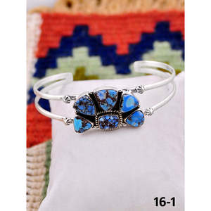 Southwest Handmade Golden Hills Fashion <b>Cuff</b> <b>Bracelet</b> Turquoise Sterling <b>Silver</b> Elegant Golden Hill's Turquoise <b>Cuff</b> <b>Bracelet</b> - Product Image 3