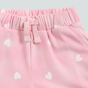 Shorts imprimés en forme de cœur rose Hop Kids pour bébés garçons, shorts en coton uni d'été, shorts en coton personnalisés - Product Image 3