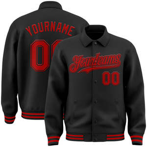 Blouson aviateur noir personnalisé à boutons-pression Varsity Letterman à col à revers Byron Jacket - Product Image 5