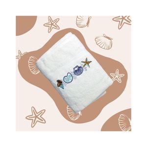 Meilleure vente bleu Micro Fiber Border Dolls modèle brodé écologique 100% coton biologique Absorption d'eau Golf serviettes de bain - Product Image 3