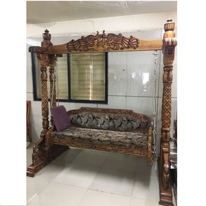 สวิงไม้แกะสลักสีน้ําตาลอินเดีย Jhoola การออกแบบโบราณสวิงไม้ Jhoola โบราณแบบดั้งเดิมขัดเงาหรูหรารอย - Product Image 6