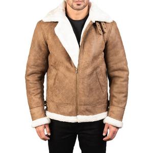 Vestes en cuir véritable pour hommes avec design et logo personnalisés, en peau de mouton, en fourrure, bombardier, en cuir, de haute qualité - Product Image 1