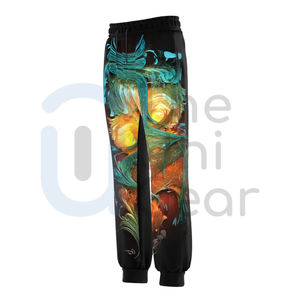 Top personalizado impreso hombres gimnasio Fitness pantalones ligeros 100% algodón Casual recto curvo rayas medio ecológico transpirable - Product Image 5