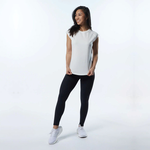 T-Shirt en résine pour femmes, manches cape ajustées 95% coton 5% Spandex, col ras du cou en forme de Raglan avec ourlet Scoop - Product Image 4