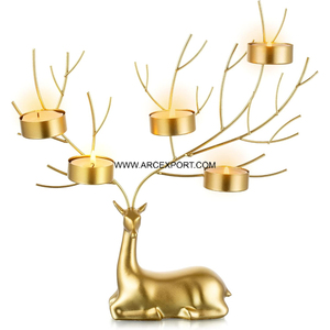 Handmade Candle Holders for Decoration and Lighting Wedding Centerpiece <b>Gold</b> Color Metal <b>Candelabra</b> Holders Unique Design - Product Image 2