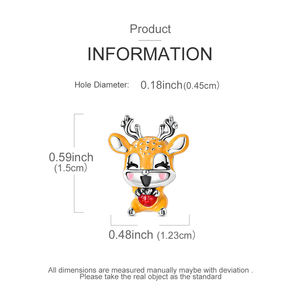 MULA Silver Autumn Series- Apple Deer Pendant Charms para pulsera con circón para fiesta o regalo de boda - Product Image 2