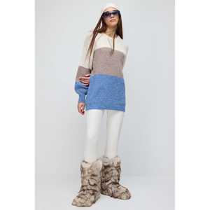 Pull oversize en tricot vintage haut de gamme pour femmes, en laine mérinos respirante, tricot torsadé décontracté pour l'automne et l'hiver, devant inclus - Product Image 2