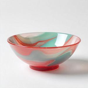Bol en résine brillante Motifs de tourbillon artistique uniques Salle à manger vibrante Artisanat décoratif Vaisselle moderne Service de cuisine et usage domestique - Product Image 1