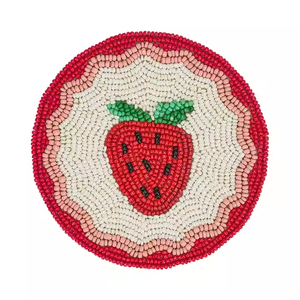 Posavasos bordados, manualidades con cuentas de semillas, posavasos hechos a mano con cuentas, posavasos para bebidas, forma redonda, 5 pulgadas, diseños múltiples aleatorios - Product Image 5