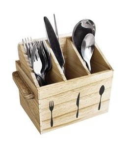 Porte-couverts à 3 sections de conception classique en bois de qualité de luxe avec poignées porte-couverts de fournisseurs de vente entière - Product Image 3