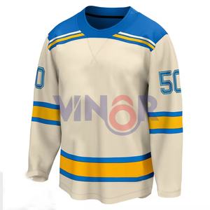 Maillots de hockey sur glace personnalisés en sublimation, vente en gros à bas prix, avec numéro et design personnalisés - Product Image 4