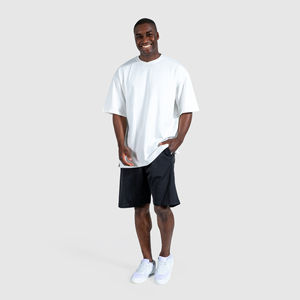 T-shirt personnalisé pour homme T-shirt personnalisé rapide 100% coton pour homme Anti-rides poids lourd surdimensionné épaules tombantes solide vierge court - Product Image 6