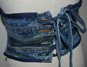 Modern <b>Corset</b> Denim Top <b>Fashion</b> Staple Casual Chic Modern Slim-Fit Vintage Charm Light Wash Timeless Structured - Product Image 4