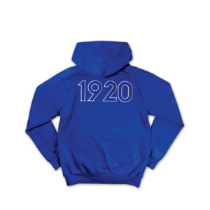 Sudadera con capucha con logotipo personalizado 60% algodón 40% poliéster 350 GSM polar chenilla bordado azul real ZPB - Product Image 2