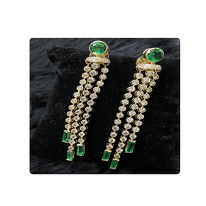 Nuevos pendientes de diamantes naturales de diseñador, pureza de la VS-SI para bodas y fiestas, glamour diario, venta al por mayor de La India - Product Image 6