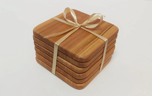 High Quality 6-Piece Wooden <b>Coaster</b> Set Glass Top <b>Drinking</b> <b>Coasters</b> for Home Hotel Restaurant Table Decoration for Kitchen Use - Product Image 3