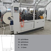 Machine automatique de fabrication de gobelets en papier enduits de PE/PLA, 120-150 pièces/min, 5-16 oz, pour thé/eau/jus, avec pompe, certifiée ISO/CE