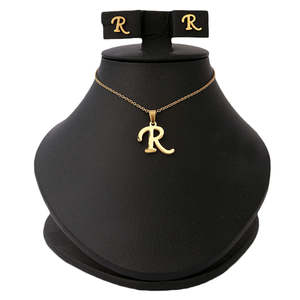 Women's Alphabetic <b>Locket</b> Set - Gold - Product Image 1