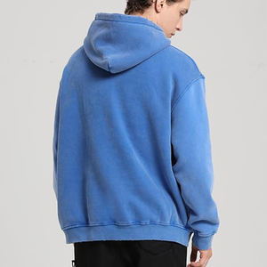 Sudadera con capucha lavada con ácido de algodón 100% de alta calidad, sudadera de gran tamaño con hombros caídos, sudadera de lavado de calle, sudadera vintage lavada con piedra - Product Image 5