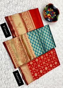 La mayoría de las ventas indio tradicional nupcial Kanjivaram seda Lehenga Heavy Jari trabajo para niñas mujeres última Ropa Étnica exclusiva - Product Image 2