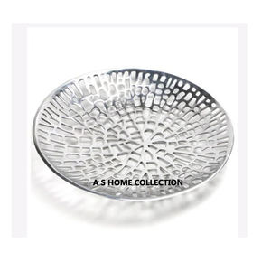 Belle coupe de noix et de fruits design élégant fleur de couleur antique ronde en acier inoxydable - Product Image 5