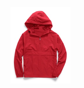 Jersey informal personalizado para hombre, cortavientos con capucha y media cremallera, Anorak de 100% poliéster, estilo Retro Vintage, cuello levantado, cierre de cremallera - Product Image 1