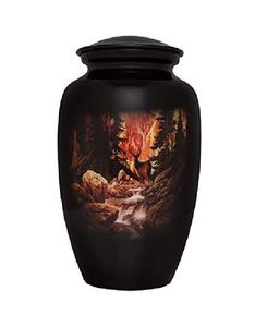 Excelente calidad, hermoso dorado, hecho a mano, fabricado manualmente, latón, verde, urnas de cremación, funeral para adultos para cenizas humanas - Product Image 6