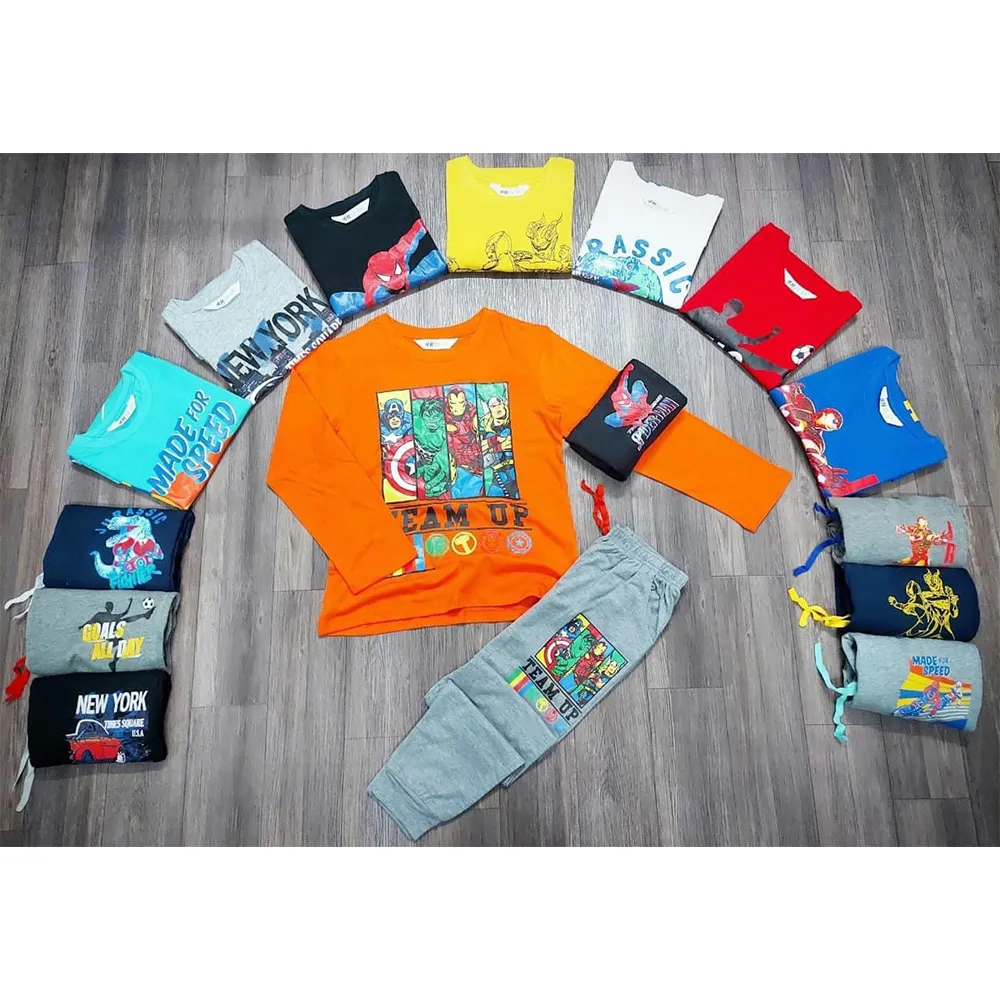 Wholesale Children Clothes Boys Clothing Set Spring Cotton sweatshirt and jogger custom kids clothing