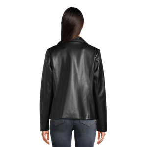 PromotionHigh Demand Chaqueta de cuero de moda para mujer con mangas completas Impermeable Cremallera frontal Estilo de punto Traje popular - Product Image 3
