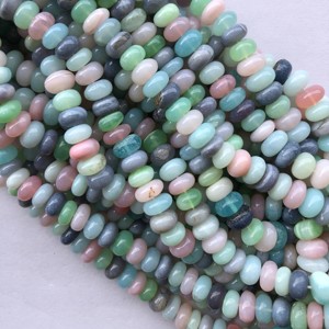 6mm 8mm 10mm naturel teint multi vert rose bleu jaune opale pierre lisse Rondelle perles brin pour la fabrication de bijoux noués à la main - Product Image 4