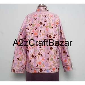 Hand Embroidered Vintage Bohemian Floral Printed Knitted Reversible Quick Dry Breathable Eco-Friendly <b>Women's</b> <b>Velvet</b> <b>Jacket</b> - Product Image 5