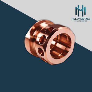 Composants en cuivre usinés VMC de haute précision, filetage de précision, alésages lisses, trous latéraux pour applications électriques et thermiques - Product Image 3