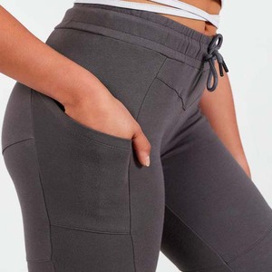 Pantalones Deportivos de Algodón y Poliéster para Mujer, Joggers Casuales con Cintura Elástica y Cordón, Ajuste Regular, Planos, Ecológicos, Cálidos para Invierno, OEM Personalizado - Product Image 6