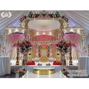 Mandap de Madera de Lujo con Diseño de Loto para Bodas, Fabricante de Mandaps de Madera para Bodas en el Reino Unido, Mejor Fabricante de Mandaps de Madera para Bodas en Canadá - Product Image 1