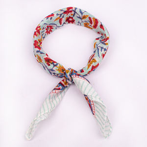 Pañuelo de algodón de la mejor calidad, floral, ligero, ecológico, suave, transpirable, para atar en la cabeza, para el cuello, para la cara, lavable - Product Image 5