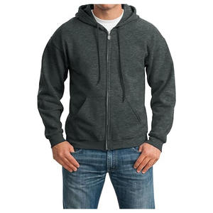 Sweat-shirt à capuche pour homme, tissu tricoté, coupe classique, 300 g, manches longues, fermeture éclair, impression de logo personnalisée, 100% coton - Product Image 2