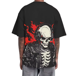 Fabricante al por mayor 250 Gsm lavado ácido de peso pesado de algodón impresión camiseta gráfica personalizada de gran tamaño Sun Faded camiseta para hombres - Product Image 4